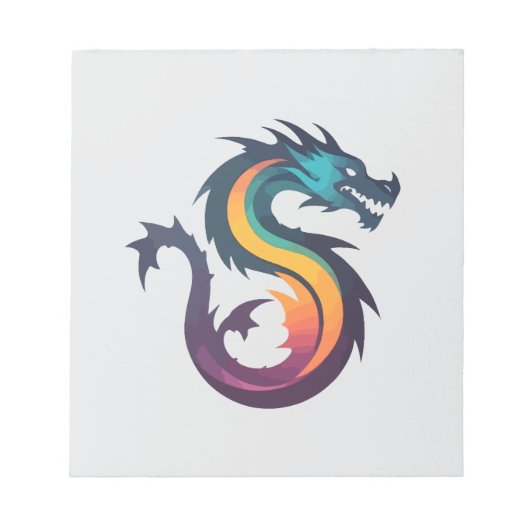 Dragon Vector Art Animal Modern Urban City Graphic Notitieblok (Voorkant)