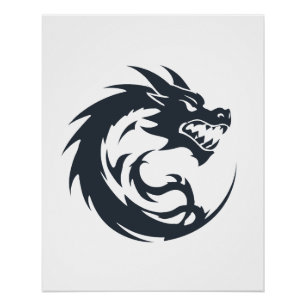 Dragon Vector Art Animal Modern Urban City Graphic Perfect Poster