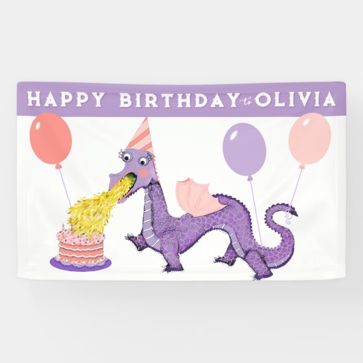 Dragon Verjaardag Party Decoratie Spandoek (Horizontaal)