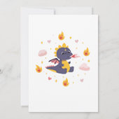 Dragon Verjaardagsfeest Roze Vuur Draken Meisjes Kaart (Achterkant)