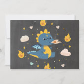 Dragon Verjaardagsfeestje Blauwe Foto Draken Jonge Kaart (Achterkant)