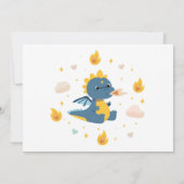 Dragon Verjaardagsfeestje Blauwe Vuur Draken Jonge Kaart (Achterkant)