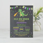 Dragon verjaardagsfeestje nodigen jongens meisjes  kaart (Staand voorkant)