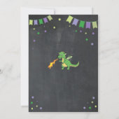 Dragon verjaardagsfeestje nodigen jongens meisjes  kaart (Achterkant)