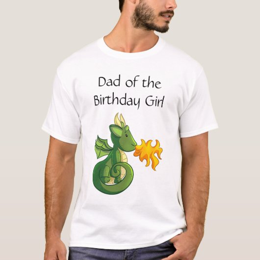 Dragon Verjaardagsfeestje Pap T-shirt (Voorkant)