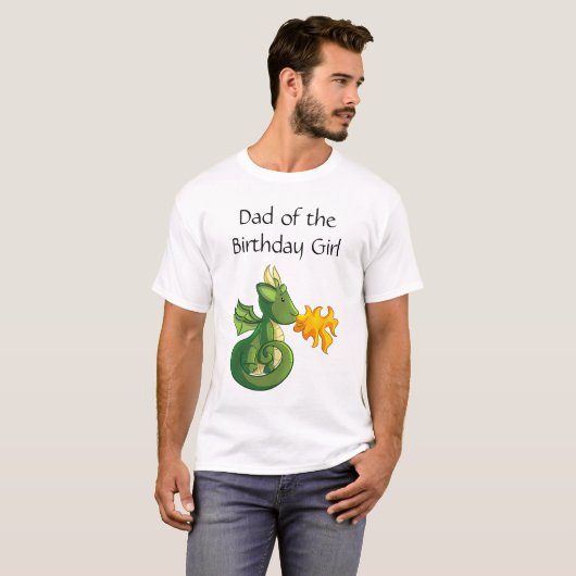 Dragon Verjaardagsfeestje Pap T-shirt (Voorkant volledig)