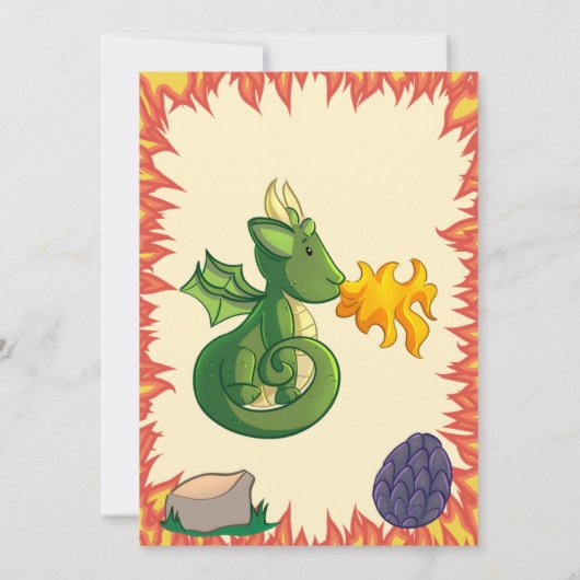 Dragon verjaardagsfeestje uitnodiging (Achterkant)