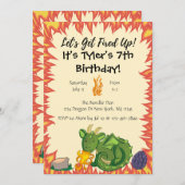 Dragon verjaardagsfeestje uitnodiging (Voorkant / Achterkant)