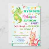 Dragon verjaardaguitnodiging Gezamenlijke verjaard Kaart (Voorkant)