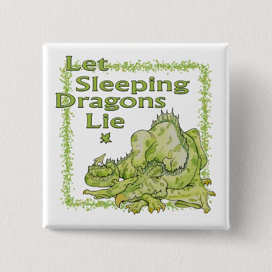 Dragon Vierkante Button 5,1 Cm (Voorkant)