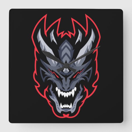 Dragon Vierkante Klok (Voorkant)