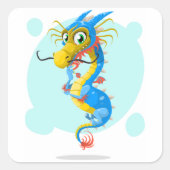 Dragon Vierkante Sticker (Voorkant)