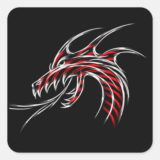 Dragon Vierkante Sticker (Voorkant)