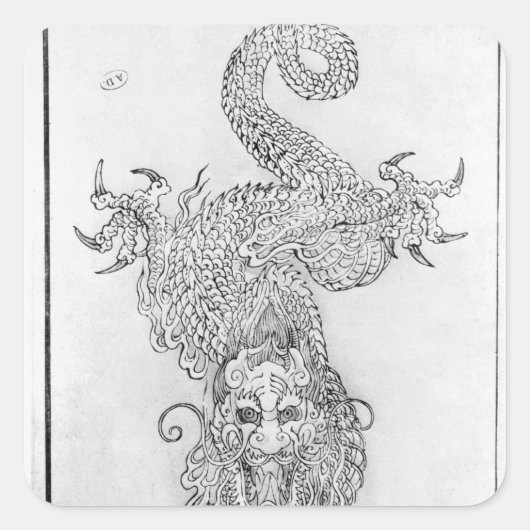 Dragon Vierkante Sticker (Voorkant)