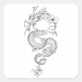 Dragon Vierkante Sticker (Voorkant)