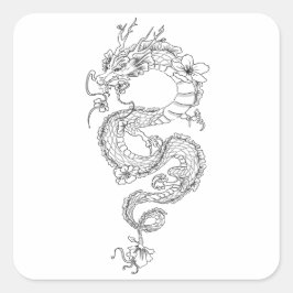 Dragon Vierkante Sticker