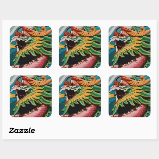 Dragon Vierkante Sticker (Vel)