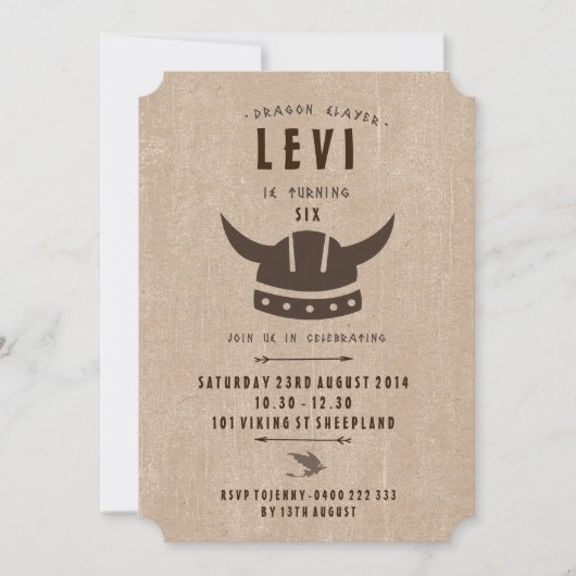 Dragon & Viking Birthday Uitnodiging (Voorkant)