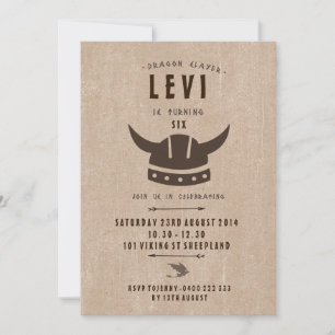 Dragon & Viking Birthday Uitnodiging