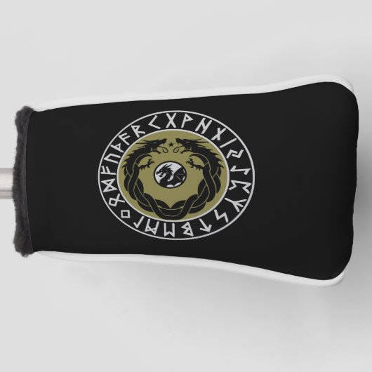 Dragon Viking Rune Bescherming Golfheadcover (Voorkant)