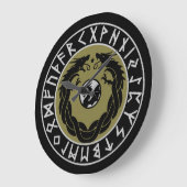 Dragon Viking Rune Bescherming Grote Klok (Hoek)