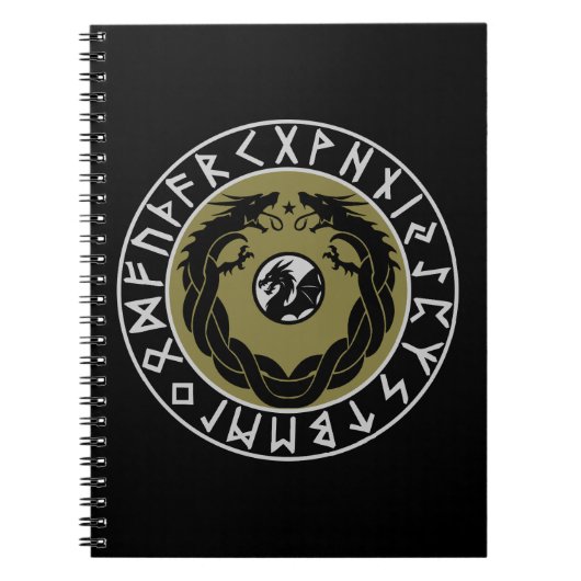 Dragon Viking Rune Bescherming Notitieboek (Voorkant)