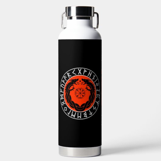 Dragon Viking Rune Protection Waterfles (Voorkant)
