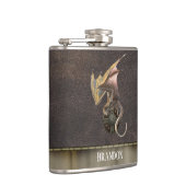 Dragon Viking Shield Leather Look Copper Heupfles (Rechts)