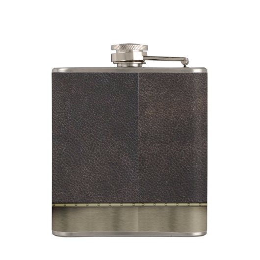 Dragon Viking Shield Leather Look Copper Heupfles (Achterkant)