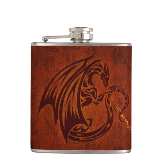 Dragon Vinyl Wrapped Flask Heupfles (Voorkant)
