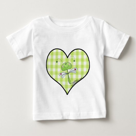 Dragon Vlieg in groen gingham hart (Voorkant)