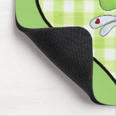 Dragon Vlieg in groen gingham hart Muismat (Hoek)