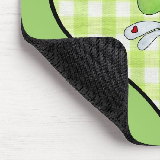 Dragon Vlieg in groen gingham hart Muismat (Hoek)