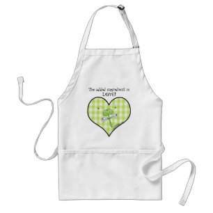 Dragon Vlieg in groen gingham hart Standaard Schort