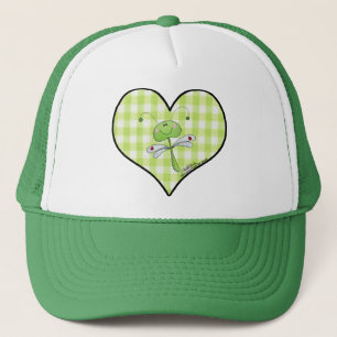 Dragon Vlieg in groen gingham hart Trucker Pet