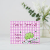 Dragon Vlieg op Pink Gingham Kaart (Staand voorkant)