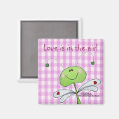 Dragon Vlieg op Pink Gingham Magneet (Voorkant / Achterkant)