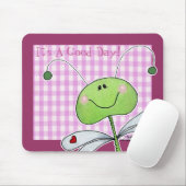 Dragon Vlieg op Pink Gingham Muismat (Met muis)