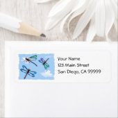 Dragon vliegt in de lucht etiket (Insitu)