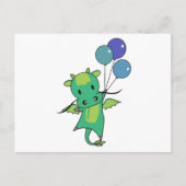 Dragon vliegt met ballonnen en vult met draak briefkaart (Voorkant)