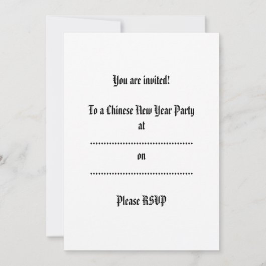 Dragon volledige kleurenuitnodiging kaart (Achterkant)