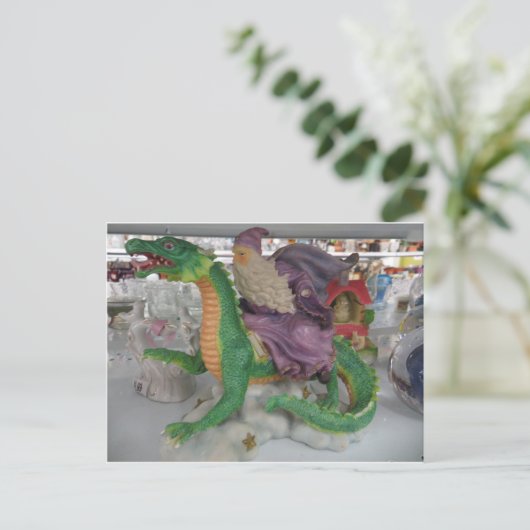 Dragon voor wizard briefkaart (Staand voorkant)