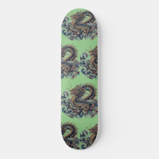 Dragon voorgebouwd compleet groen skateboard (Voorkant)