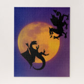Dragon Vs Dragon Silhouette en Moon Legpuzzel (Verticaal)