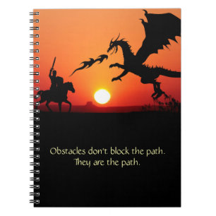 Dragon vs Knight Inspirerend Motivatie Notitieboek