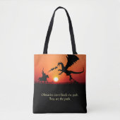Dragon vs Knight Inspirerend Motivatie Tote Bag (Voorkant)