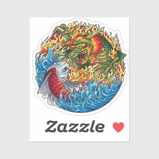 Dragon vs. Koi Sticker (Vel)