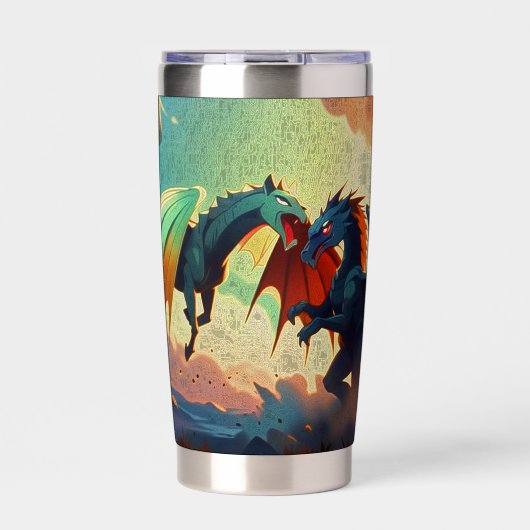 Dragon vs Pegasus - Fantasy Art Geïsoleerde Drinkbeker (Voorkant)