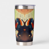 Dragon vs Pegasus - Fantasy Art Geïsoleerde Drinkbeker (Links)