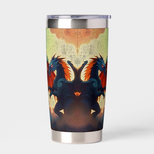 Dragon vs Pegasus - Fantasy Art Geïsoleerde Drinkbeker (Links)
